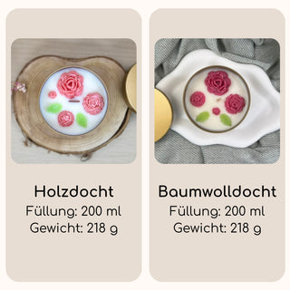 Verzierte Kerze mit Wunschtext: Dose in Gold, Ø 8,0 cm