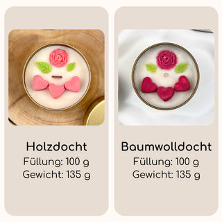 Verzierte Kerze mit Wunschtext: Dose in Gold, Ø 6,5 cm