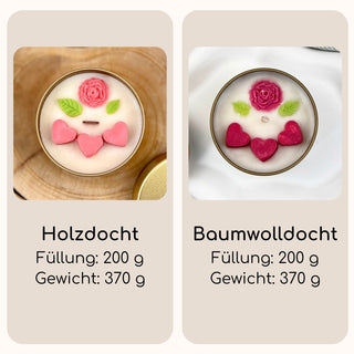 Verzierte Kerze mit Wunschtext: Dose in Gold, Ø 6,5 cm