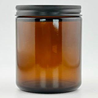 Glas: Braunglas-Tiegel mit Schraubdeckel