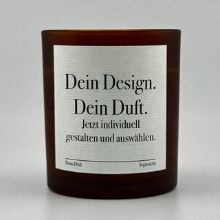 Duftkerze mit Wunschtext Braun 10oz