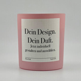 Duftkerze mit Wunschtext Pink 10oz