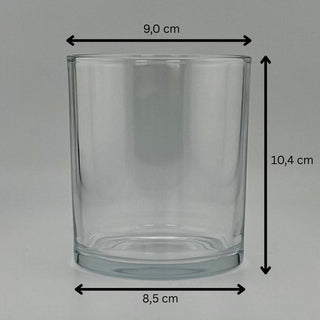 Duftkerze „Rose Rosa“ im transparenten Glas, 14 oz, mit Bambusdeckel