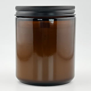 Duftkerze: Braunglas-Tiegel mit Schraubdeckel