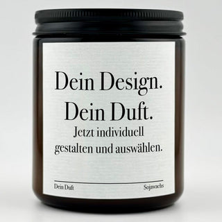 Kerze mit Wunschtext: Braunglas-Tiegel mit Schraubdeckel