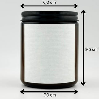 Kerze mit Wunschtext: Braunglas-Tiegel mit Schraubdeckel