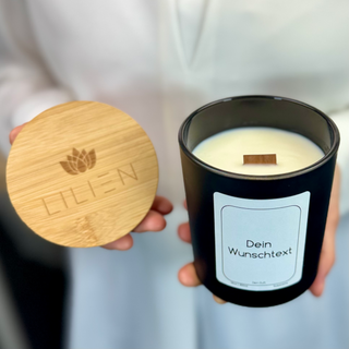 Duftkerze im Glas mit personalisiertem Wunschtext