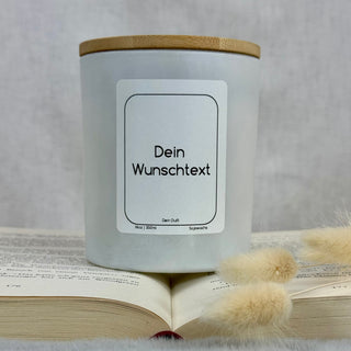 Duftkerze im Glas mit personalisiertem Wunschtext