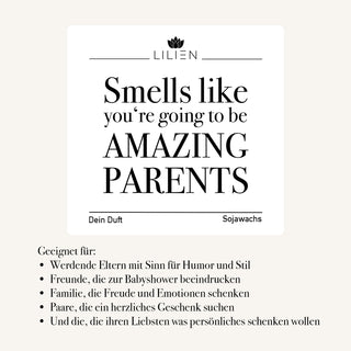 Duftkerze "Smells like you‘re going to be AMAZING PARENTS"