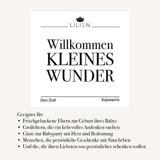 Duftkerze "Willkommen KLEINES WUNDER"