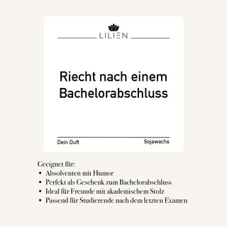 Duftkerze "Riecht nach einem Bachelorabschluss"