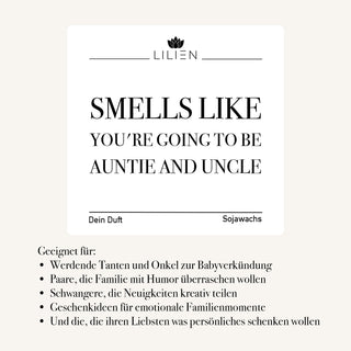 Duftkerze "Smells like you're going to be auntie and uncle"