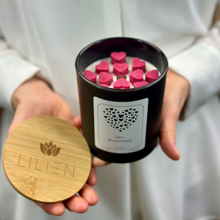Personalisierte Duftkerze im Glas mit individuellem Wunschtext