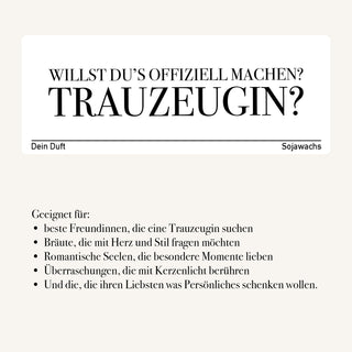 Duftkerze "Willst du’s offiziell machen? Trauzeugin?"