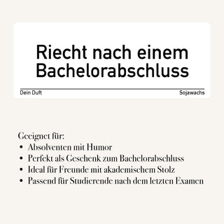 Duftkerze "Riecht nach einem Bachelorabschluss"