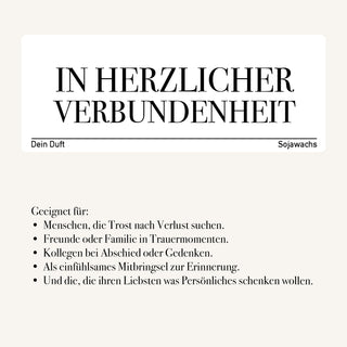 Duftkerze "In herzlicher Verbundenheit"