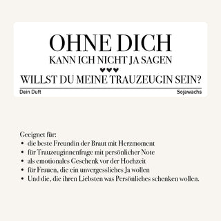 Duftkerze "Ohne Dich kann ich nicht JA sagen"