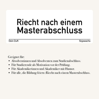 Duftkerze "Riecht nach einem Masterabschluss"