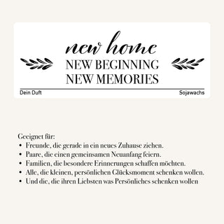 Duftkerze "New Home – New Beginning – New Memories"