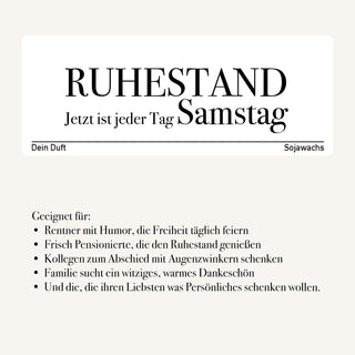 Duftkerze "Jetzt ist jeder Tag Samstag"