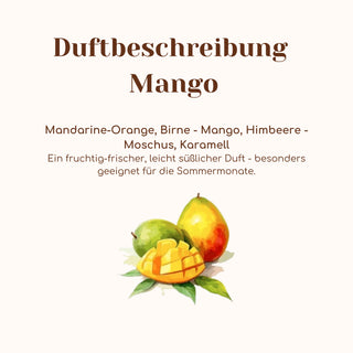 Duftkerze mit Duftnote Mango im Tiegel
