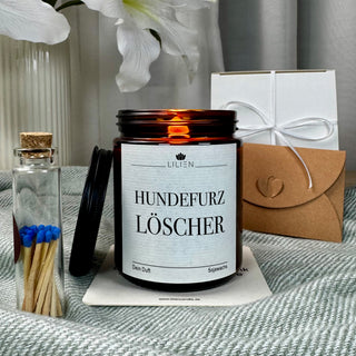 Duftkerze "HUNDEFURZ LÖSCHER"