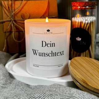 Personalisierte Duftkerze 'Wunschtext' Kerze im weißen Glas