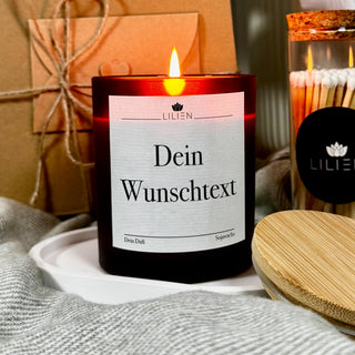Personalisierte Duftkerze 'Wunschtext' Kerze im braunen Glas