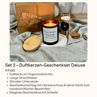 Personalisierte Duftkerze 'Wunschtext' Kerze im schwarzen Glas