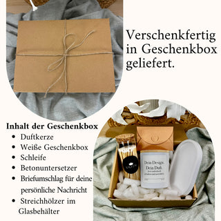 Duftkerze im Glas mit „Wunschtext“