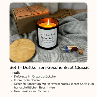 Personalisierte Duftkerze 'Wunschtext' Kerze im schwarzen Glas