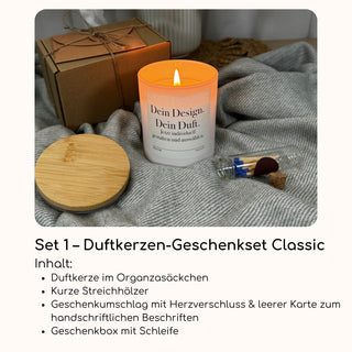 Personalisierte Duftkerze 'Wunschtext' Kerze im weißen Glas