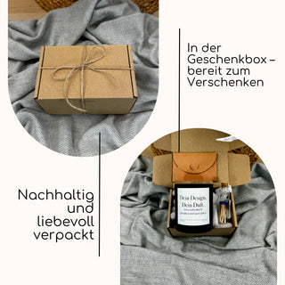 Personalisierte Duftkerze 'Wunschtext' Kerze im schwarzen Glas