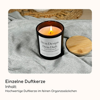 Personalisierte Duftkerze 'Wunschtext' Kerze im schwarzen Glas