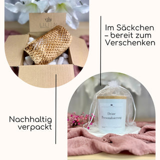 Personalisierte Duftkerze 'Wunschtext' Kerze im weißen Glas