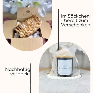 Personalisierte Duftkerze 'Wunschtext' Kerze im schwarzen Glas