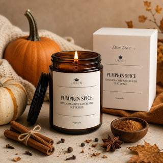 Duftkerze mit Duftnote Pumpkin Spice im Tiegel